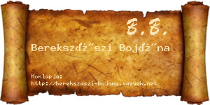 Berekszászi Bojána névjegykártya